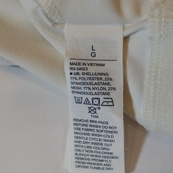 Old Navy Active Powersoft Sports Bra Large Yellow Floral Multicolor Gym Yoga Top - Picture 9 of 12